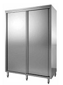 Stainless steel cabinets with sliding doors