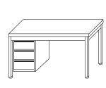 Work tables on legs with left drawers
