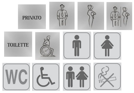 Labels Pictograms for public toilets