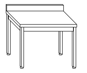 TL8031 Tavolo da lavoro in acciaio inox AISI 304 su gambe con alzatina dim. 60x80x85 cm (prodotto in italia)