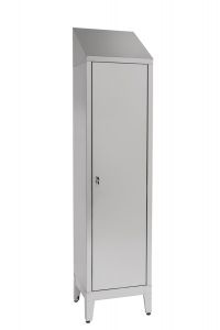 IN-694-01.430 Dressing Cabinet Acier inoxydable Aisi 430 1 place 1 porte avec cloison sale / propre Cm. 50X40X215H