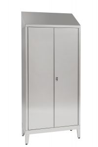 IN-694.05 Cabinet for Objects With Shelves and Stainless Steel Aisi 304 Hinged Doors. 120X40X215H