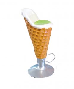 SG043 Taburete Gelato - Taburete publicitario 3D para heladería, altura 90 cm