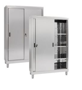 IN-690.16.70 2 Doors Sliding Wardrobe Cabinet - Inox 304 - dim 160 x 70 x 200 H