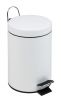 T101051 White Steel Pedal Bin 5 liters (Pack of 6 pieces)