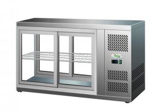 G-HAV111 Refrigerated stainless steel refrigerated display case sliding doors on both sides 