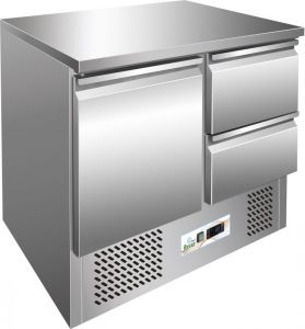 G-S901-2D Saladette refrigerada, temp. + 2 / + 8 ° C, marco de acero inoxidable AISI 304