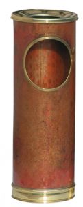 T700101 Papelera con cenicero de cobre con bordes de laton 16 litros