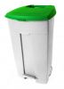 T102038 Mobile plastic pedal bin White Green 120 liters (Pack of 3 pieces)