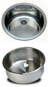 LV030/A round inset stainless steel sink diam. 300x180h With waste fitting 
