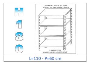 IN-1846911060B Shelf with 4 smooth shelves bolt fixing dim cm 110x60x180h 