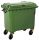 T766643 Green Plastic waste container for outdoor on 4 wheels 660 liters