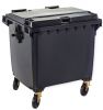 T766660 Grey Plastic waste container for outdoor on 4 wheels 1100 liters