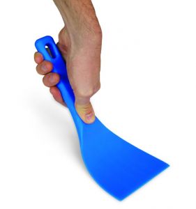 AC-STF10 Spatule flexible en matériau bleu clair antichoc, largeur de lame 10 cm