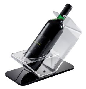 EV00218 SINGLE - Présentoir à vin base noire, diamètre de la bouteille 8,2 cm