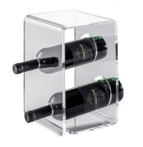 EV00401 TWO - Espositore vino in plexiglass per bottiglie ø 8,2 cm