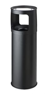T775031 Poubelle-cendrier anti-feu métal noir 30 litres avec sable