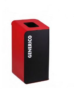 T789207 Cubo de basura para recogida selectiva de residuos 80 litros - Rojo