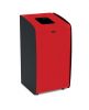 T789271 Corbeille à papier avec façade rouge et profils latéraux noirs 80 L