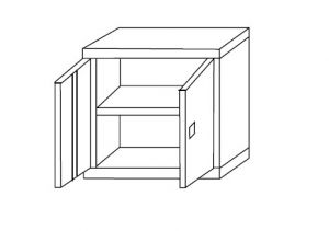 IN-Z.694.18 Mueble Bajo de Almacenamiento con 2 Puertas de Zinc Plastificado 90x40x80 H