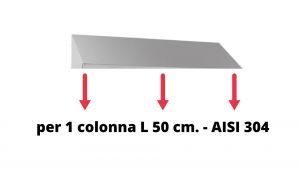 IN-699.40.5 Tetto inclinato per casellario in acciaio inox AISI 304 ad 1 colonna L 50 cm.