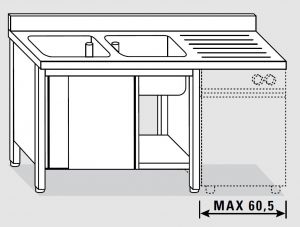 EU01911-18 lavatoio armadio per lavast. ECO cm 180x60x85h  2v e sg dx - porte scorrevoli
