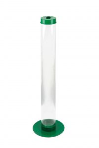 T774500 Contenitore cilindrico trasparente per rifiuti differenziati base/coperchio verde